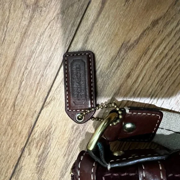 Coach Holiday Limited Edition Patchwork Crossbody Blue, Red, Green, Gold - Picture 10 of 13